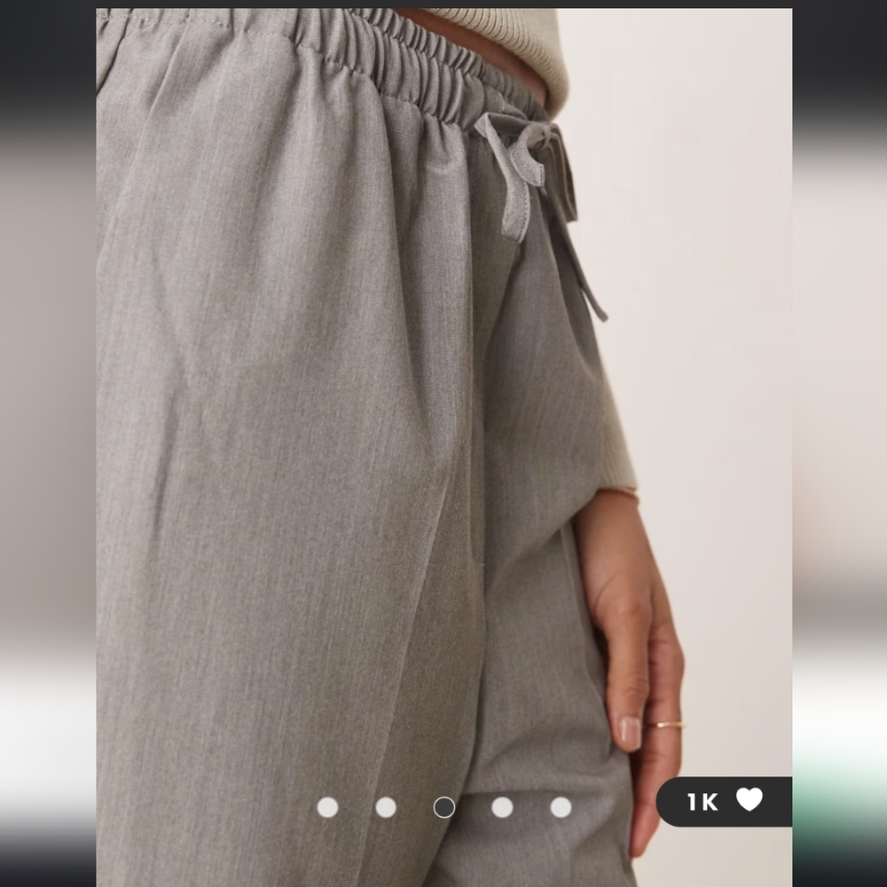 ✨SOLD✨NWT ASOS DESIGN Tall Tailored Pull On Pants Color: Grey Size: 14 Tall - Picture 3 of 4
